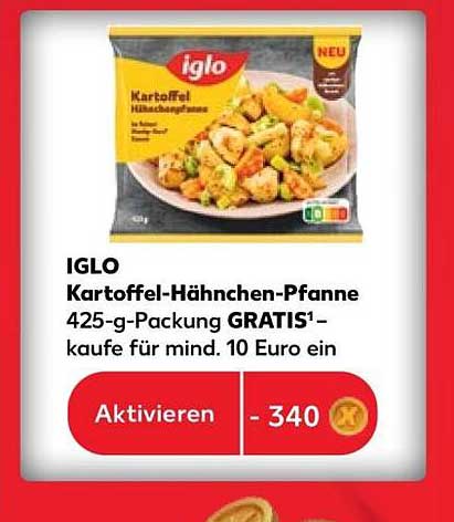 IGLO Kartoffel-Hähnchen-Pfanne 425-g-Packung GRATIS¹- kaufe für mind. 10 Euro ein