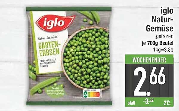 iglo Natur-Gemüse gefroren je 700g Beutel