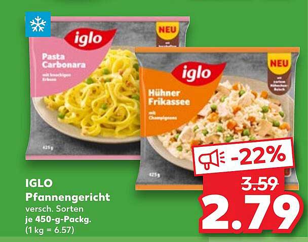 IGLO Pfannengericht versch. Sorten je 450-g-Packg. (1 kg = 6.57)