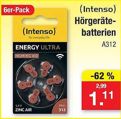 (Intenso) Hörgerätebatterien A312