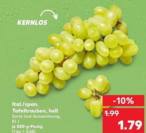 Ital./span. Tafeltrauben, hell kernlos