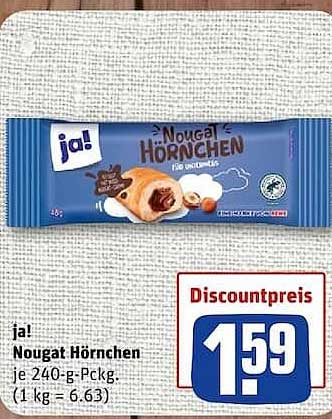ja! Nougat Hörnchen je 240-g-Packg.
