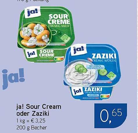 ja! Sour Cream oder Zaziki