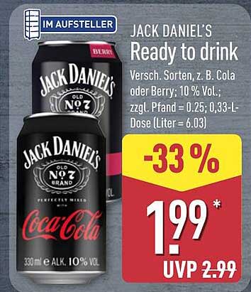 JACK DANIEL’S Ready to drink