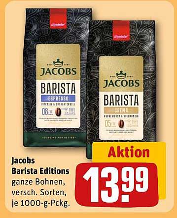 Jacobs Barista Editions ganze Bohnen, versch. Sorten, je 1000-g-Pckg.