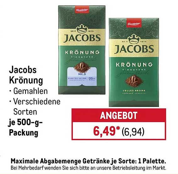 Jacobs Krönung • Gemahlen • Verschiedene Sorten je 500-g-Packung