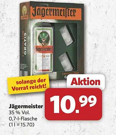 Jägermeister 35 % Vol. 0,7-l-Flasche (1 l = 15.70)