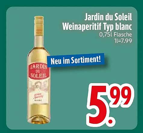 Jardin du Soleil Weinaperitif Typ blanc 0,75l Flasche