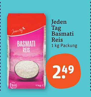 Jeden Tag Basmati Reis 1 kg Packung