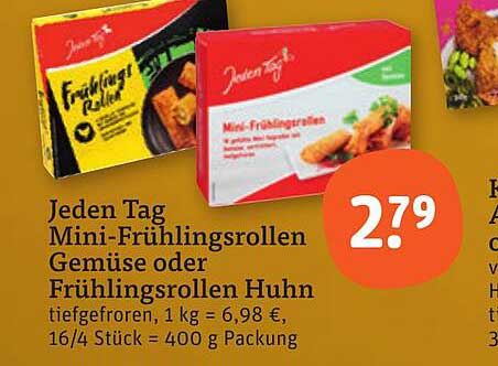 Jeden Tag Mini-Frühlingsrollen Gemüse oder Frühlingsrollen Huhn