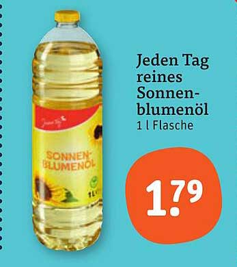 Jeden Tag reines Sonnenblumenöl 1 l Flasche