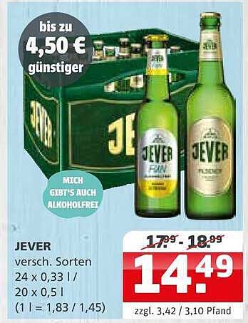JEVER versch. Sorten 24 x 0,33 l / 20 x 0,5 l