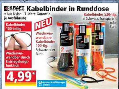 Kabelbinder in Runddose