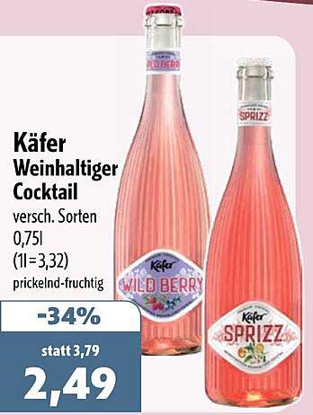 Käfer Weinhaliger Cocktail versch. Sorten 0,75l (1l=3,32) prickelnd-fruchtig