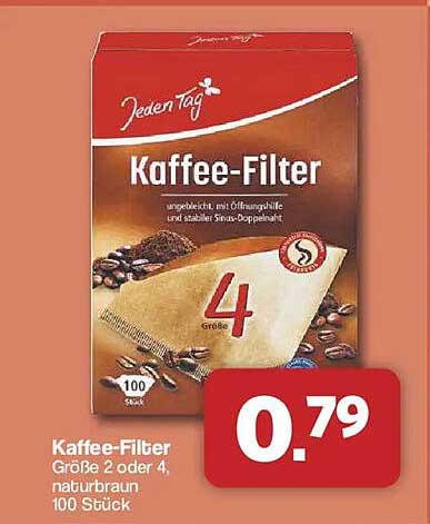 Kaffee-Filter Größe 2 oder 4, naturbraun 100 Stück