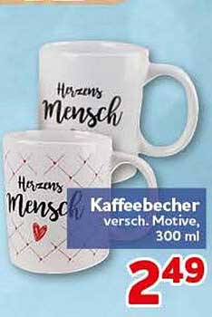 Kaffeebecher verschied. Motive, 300 ml