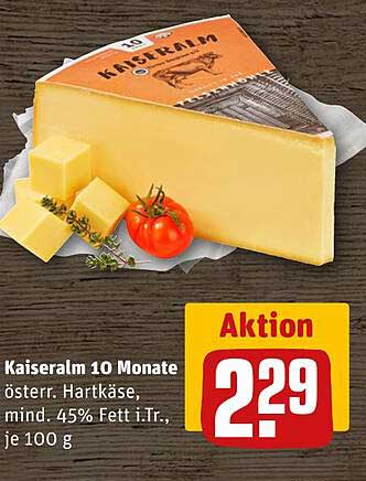 Kaiseralm 10 Monate österr. Hartkäse, mind. 45% Fett i.Tr., je 100 g