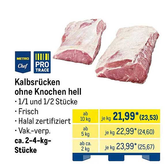 Kalbsrücken ohne Knochen hell