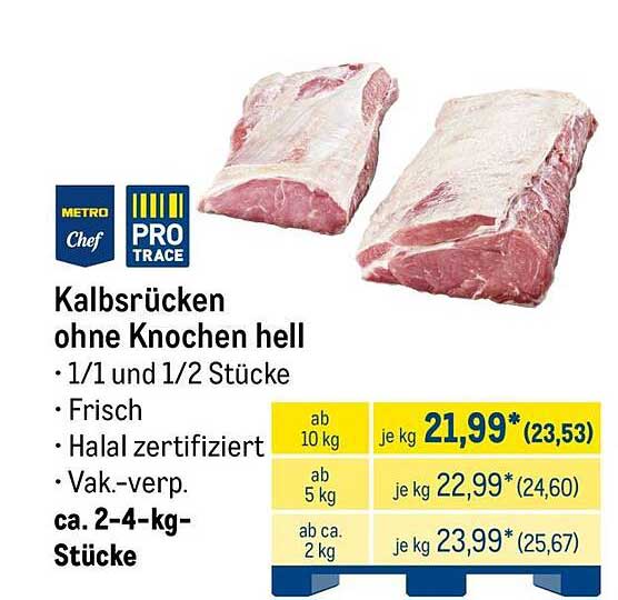 Kalbsrücken ohne Knochen hell