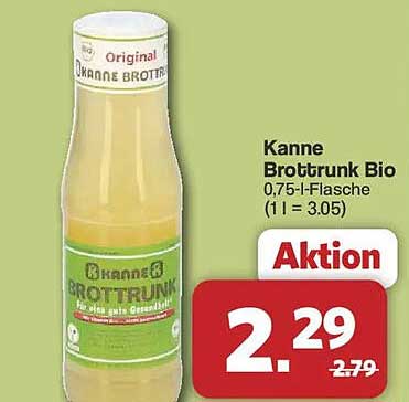 Kanne Brottrunk Bio 0,75-l-Flasche (1 l = 3.05)