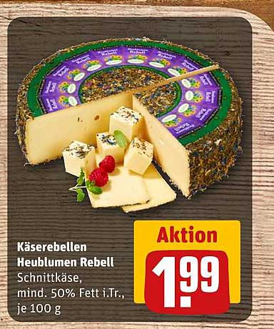 Käserebellen Heublumen Rebell Schnittkäse, mind. 50% Fett i.Tr., je 100 g