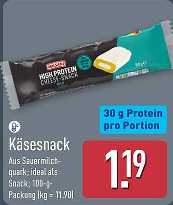 Käsesnack Aus Sauermilchquark; ideal als Snack; 100-g-Packung (kg = 11.90)