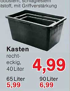 Kasten rechteckig, 40 Liter