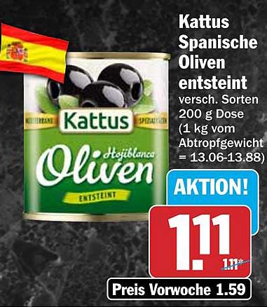 Kattus Spanische Oliven entsteint
