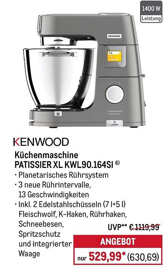 KENWOOD Küchenmaschine PATISSIER XL KWL90.164SI