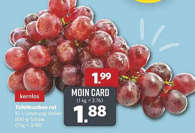 kernlos Tafeltrauben rot