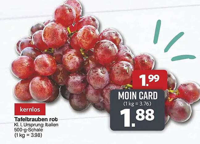kernlos Tafeltrauben rot