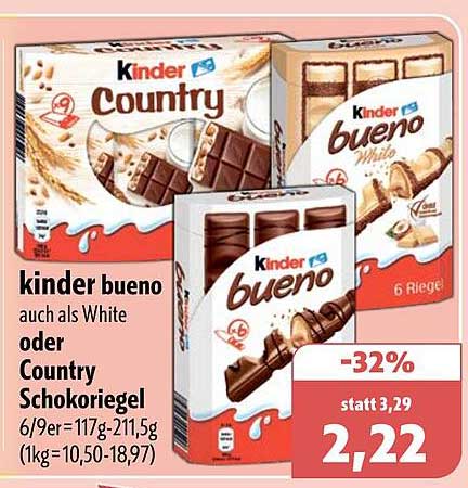 kinder bueno auch als White oder Country Schokoriegel