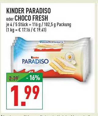 KINDER PARADISO oder COCOA FRESH