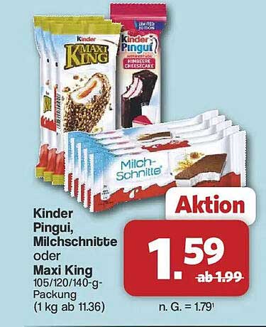 Kinder Pingui, Milchsnitte oder Maxi King