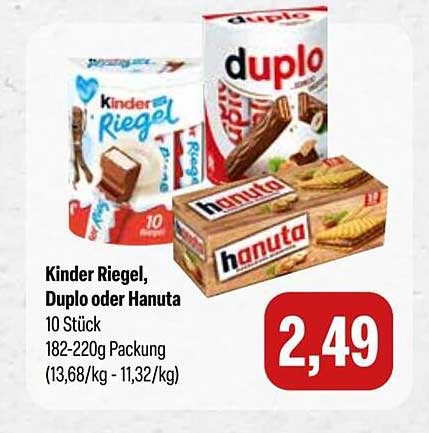 Kinder Riegel, Duplo oder Hanuta