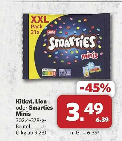 Kitkat, Lion oder Smarties Minis