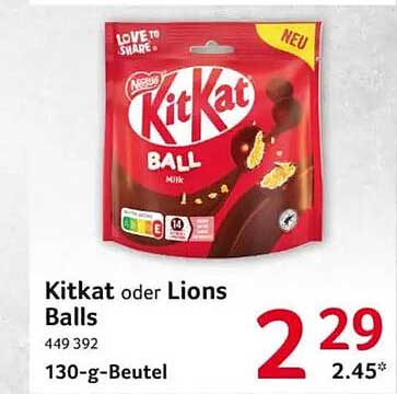 Kitkat oder Lions Balls