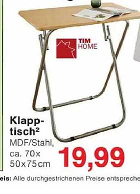 Klapp-tisch² MDF/Stahl, ca. 70 x 50 x 75cm