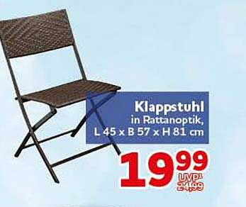 Klappstuhl in Rattanoptik, L 45 x B 57 x H 81 cm