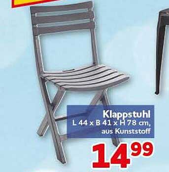 Klapstuhl L 44 x B 41 x H 78 cm, aus Kunststoff