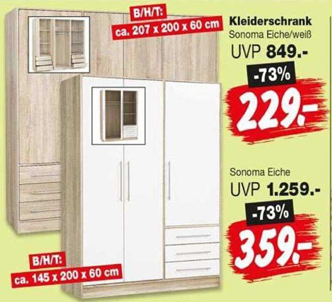 Kleiderschrank Sonoma Eiche/weiß