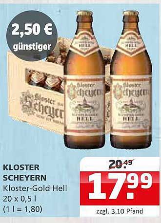 KLOSTER SCHEYERN Kloster-Gold Hell 20 x 0,5 l (1 l = 1,80)