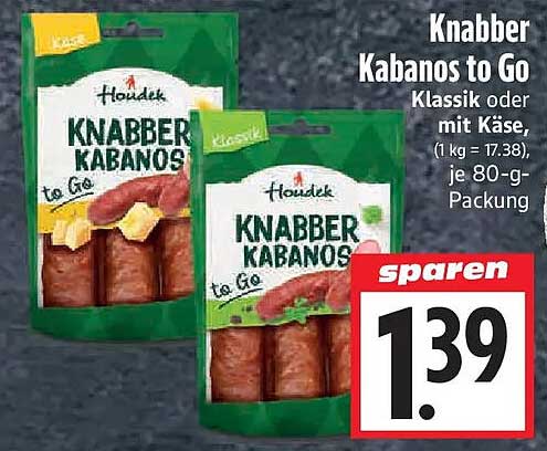 Knabber Kabanos to Go Klassik oder mit Käse