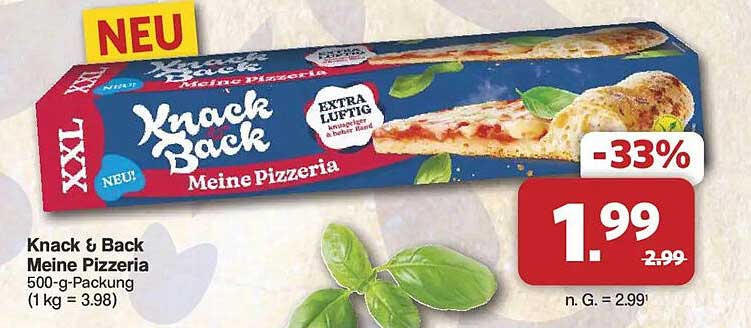 Knack & Back Meine Pizzeria 500-g-Packung (1 kg = 3.98)