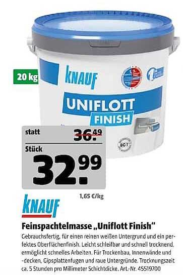 Knauf Feinspachtelmasse „Uniflott Finish“