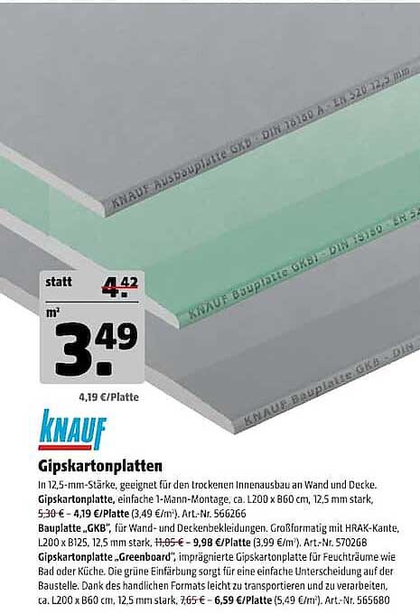 Knauf Gipskartonplatten