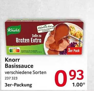 Knorr Basissauce verschiedene Sorten 3er-Packung
