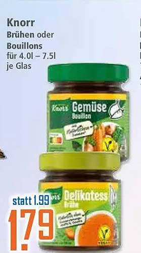 Knorr Brühen oder Bouillons für 4.0l - 7.5l je Glas