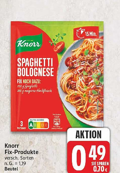 Knorr Fix-Produkte versch. Sorten n. G. = 1,19 Beutel