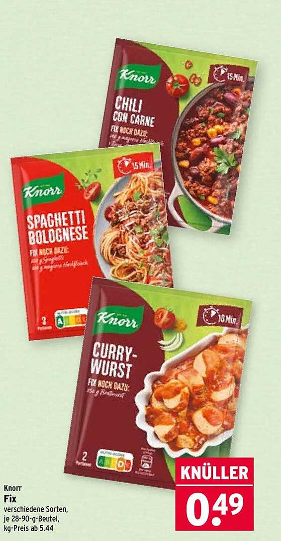 Knorr Fix verschiedene Sorten